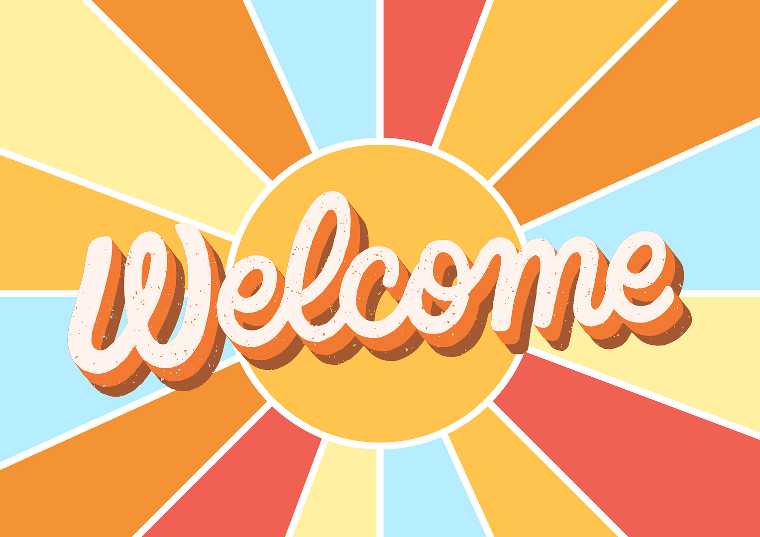 colorful retro welcome poster