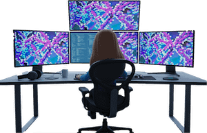 3. phillippa with her computer patterns