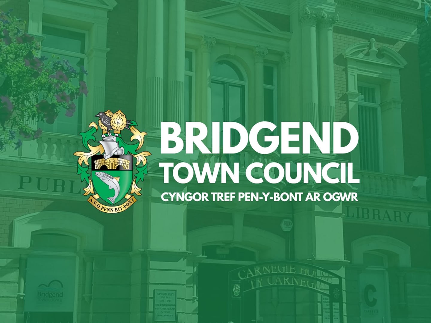 bridgend town council logo social green