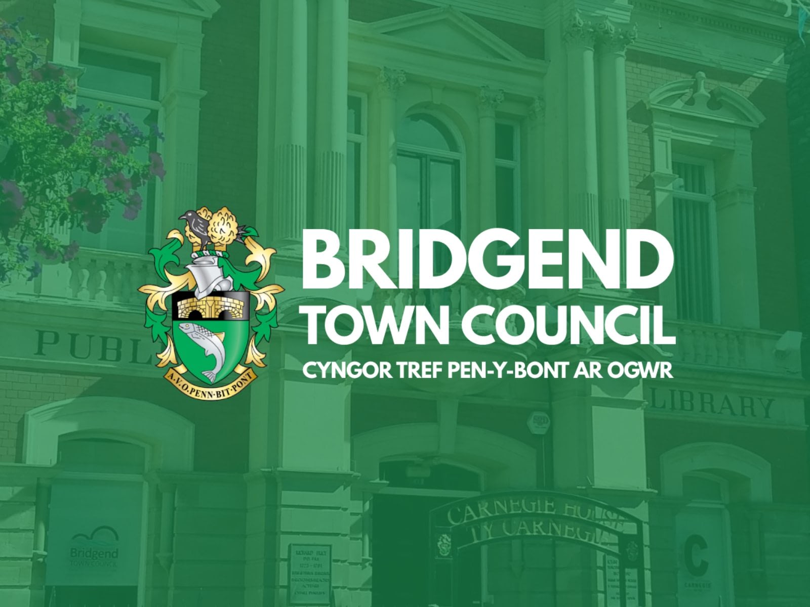 bridgend town council logo social green