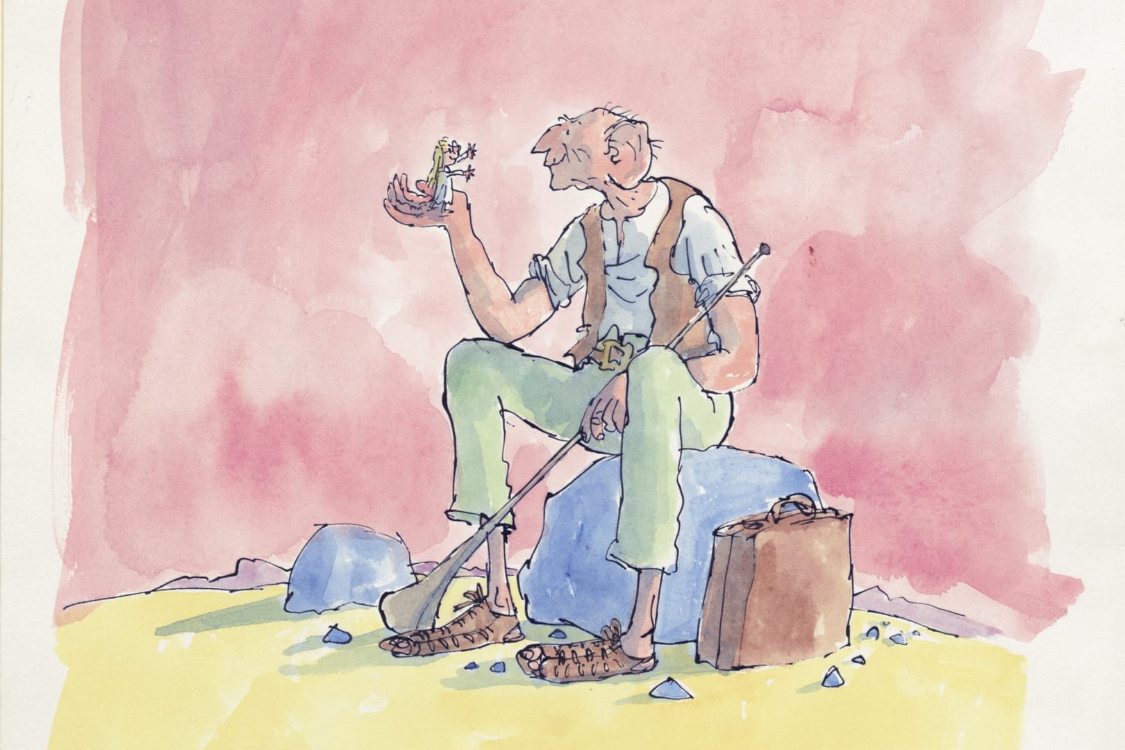 cover artwork for 'the bfg' (jonathan cape, 1982) © quentin blake