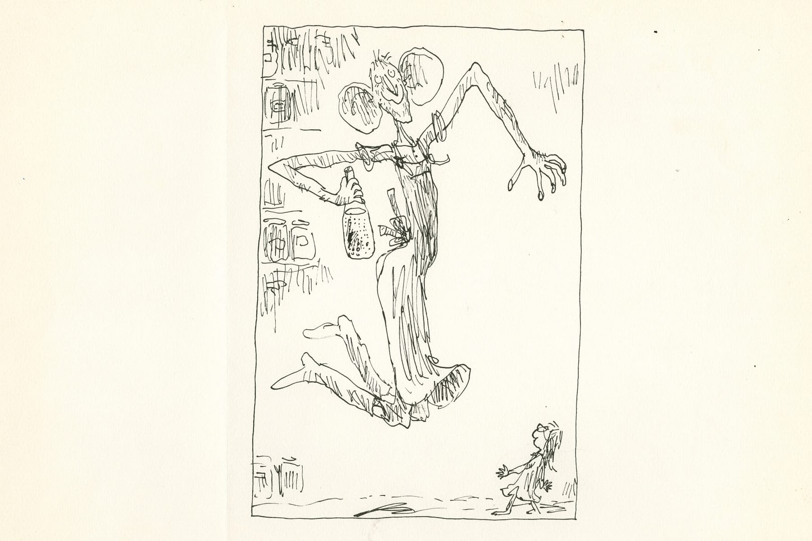 (currently unpublished) drawing from the first version of the bfg © quentin blake