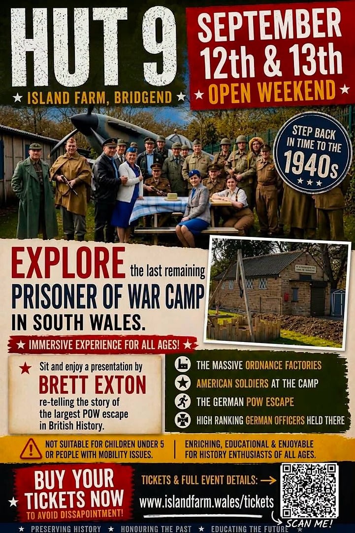 Hut 9 Island Farm open weekend poster for 12 and 13 September 2026